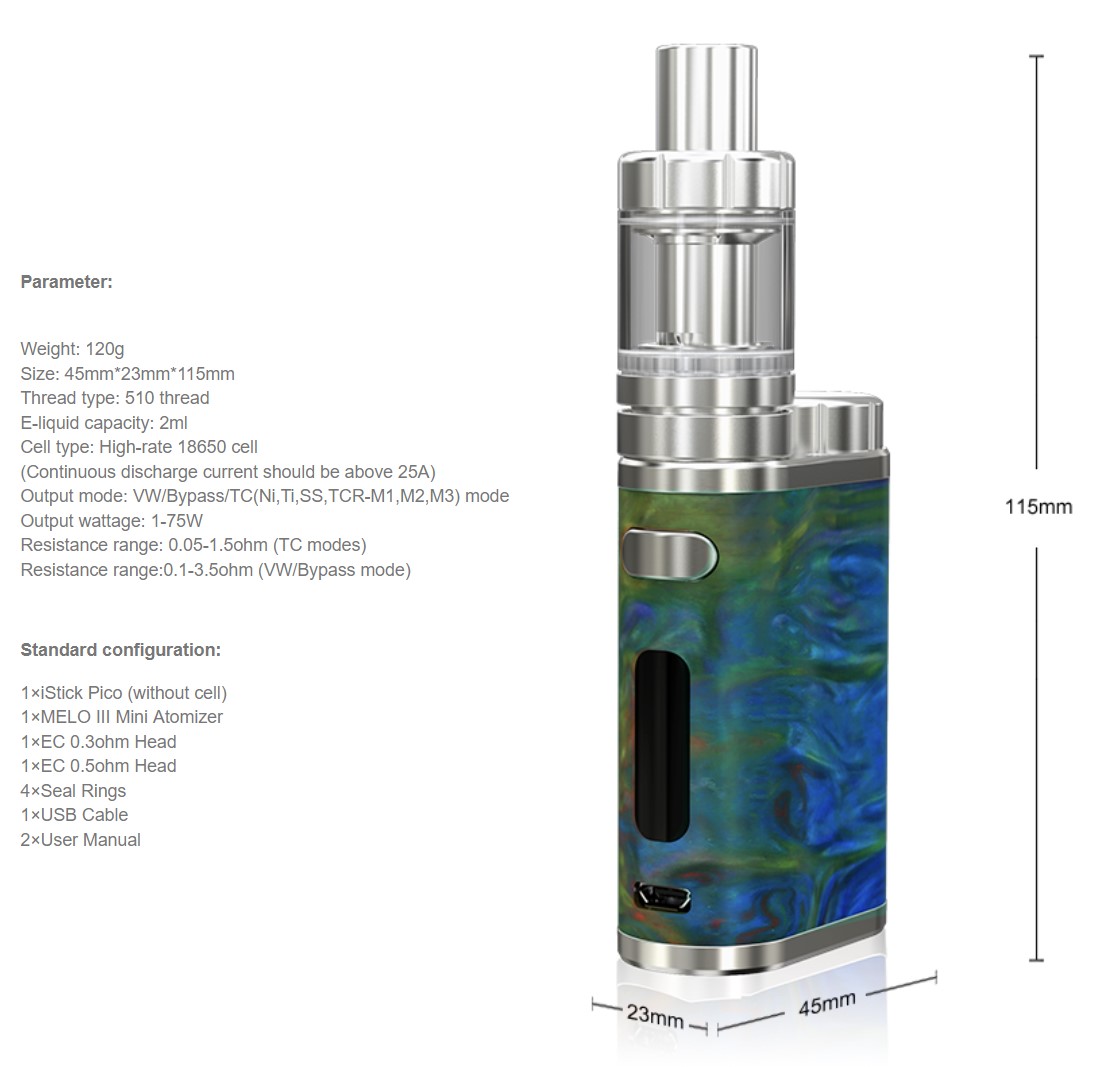 ELEAF iStick Pico RESIN with MELO III Mini